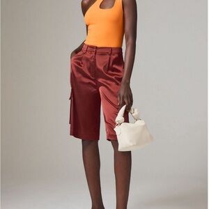 NWT Hutch Anthropologie satin pleated utility shorts